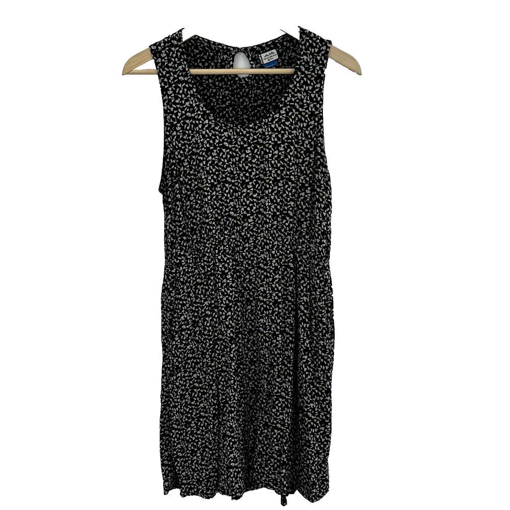 Kavu Black & White Floral Print Sleeveless Dress